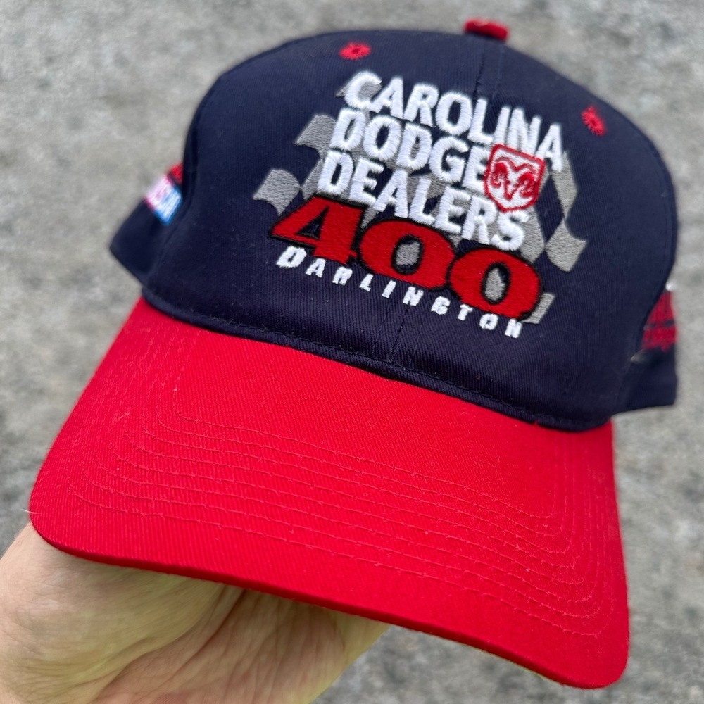 Vintage NASCAR Carolina Dodge Dealers 400 Darlington Hat 2003 Kudzu Navy Red Cap